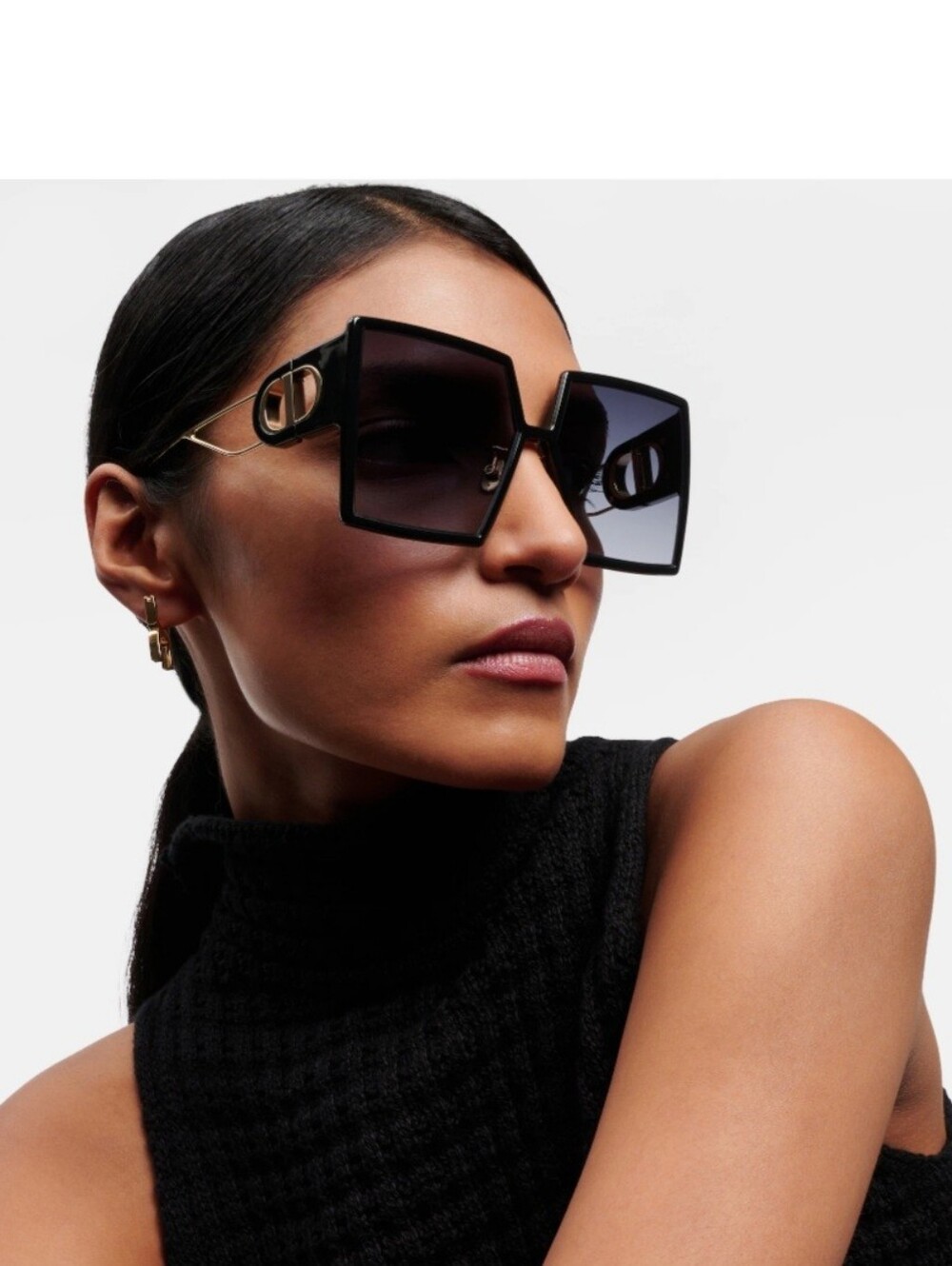 Authentic 30 Montaigne Christian Dior Sunglasses with Gold Accents.
